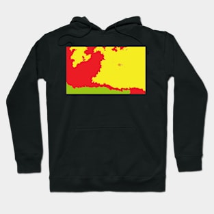 Bizarre map in red yellow green Hoodie